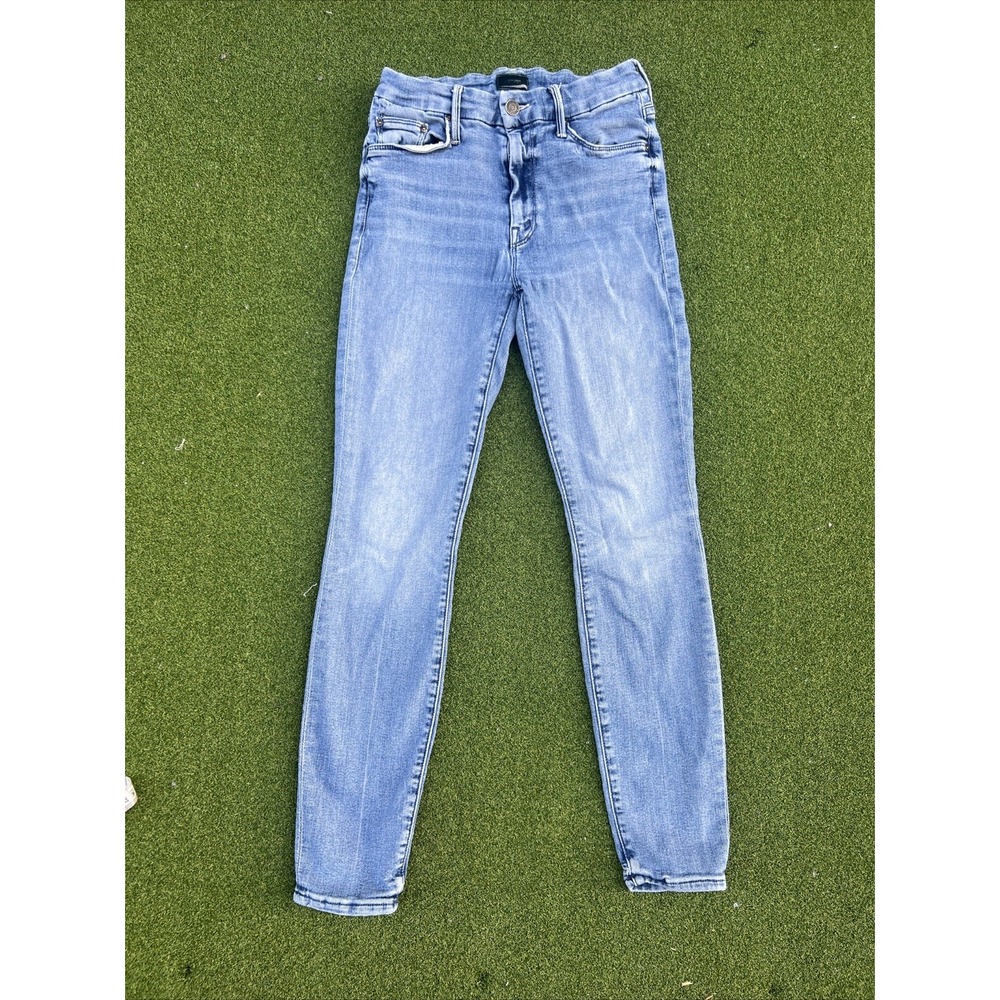 Mother Jeans 26 The Looker Ankle We The Animal Wash Blue Stretch